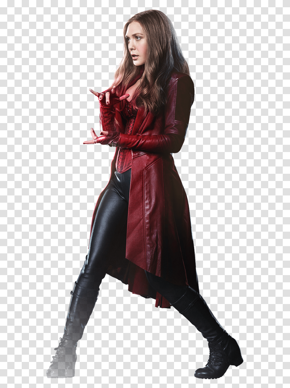 Elizabeth Olsen Scarlet Witch And Marvel Image Scarlet Witch, Overcoat, Person, Female Transparent Png