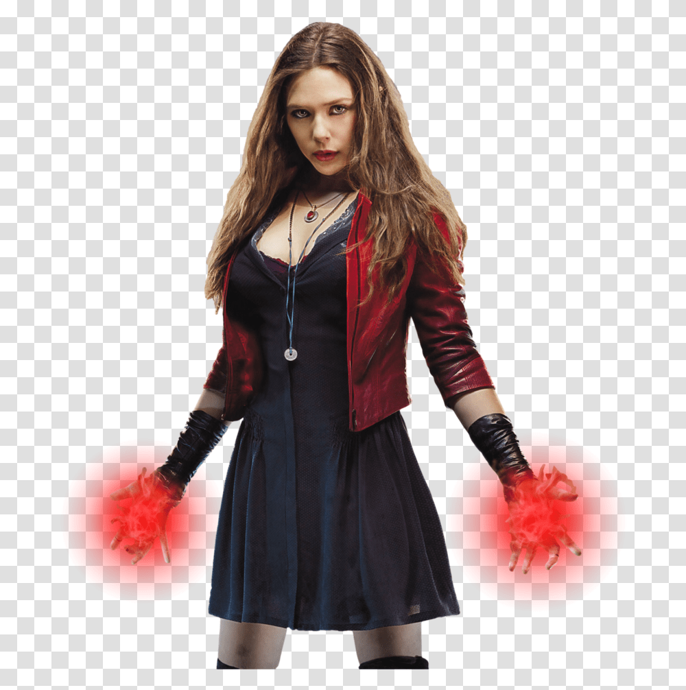 Elizabeth Olsen Scarlet Witch, Coat, Apparel, Person Transparent Png