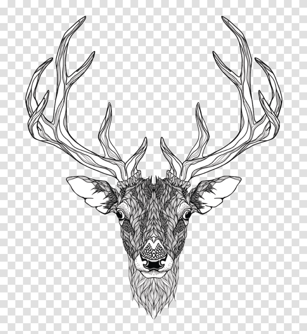 Elk Abziehtattoo Deer Totem Red Free Image Deer Head Tattoo, Wildlife, Mammal, Animal, Antelope Transparent Png