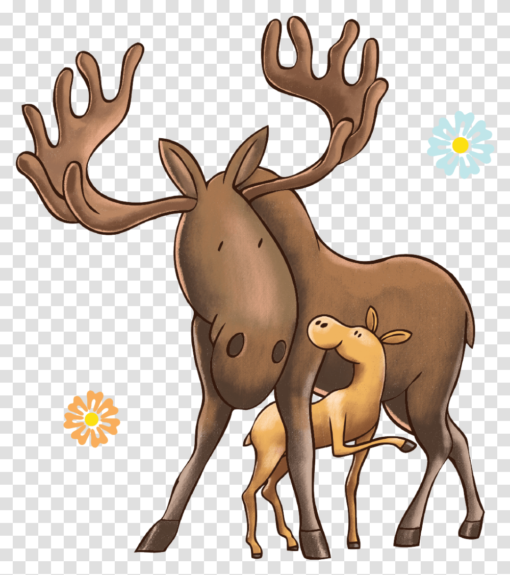 Elk Clipart Mother Deer, Moose, Wildlife, Mammal, Animal Transparent Png