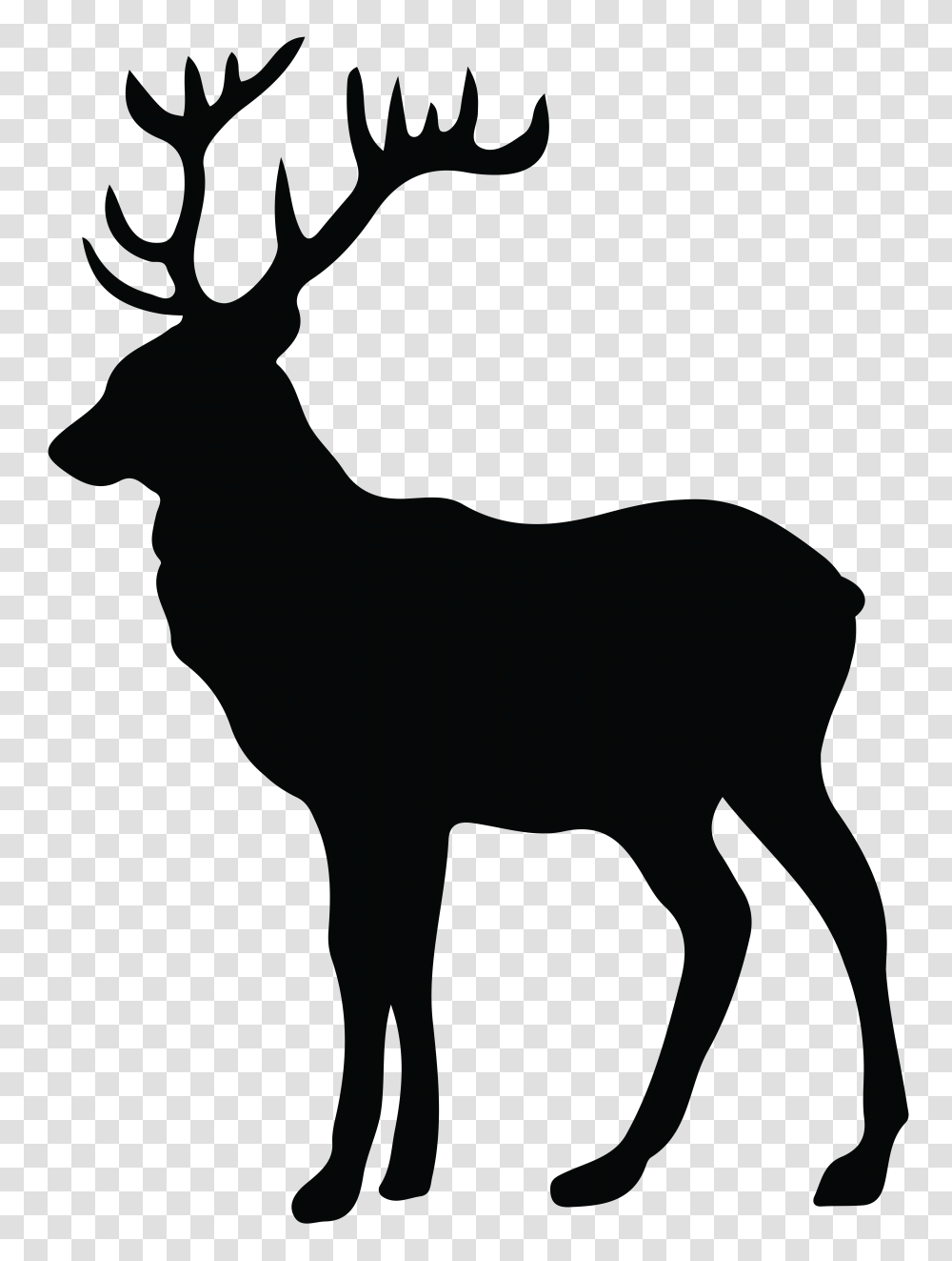 Elk Clipart Stag Silhouette Silhouette, Mammal, Animal Transparent Png