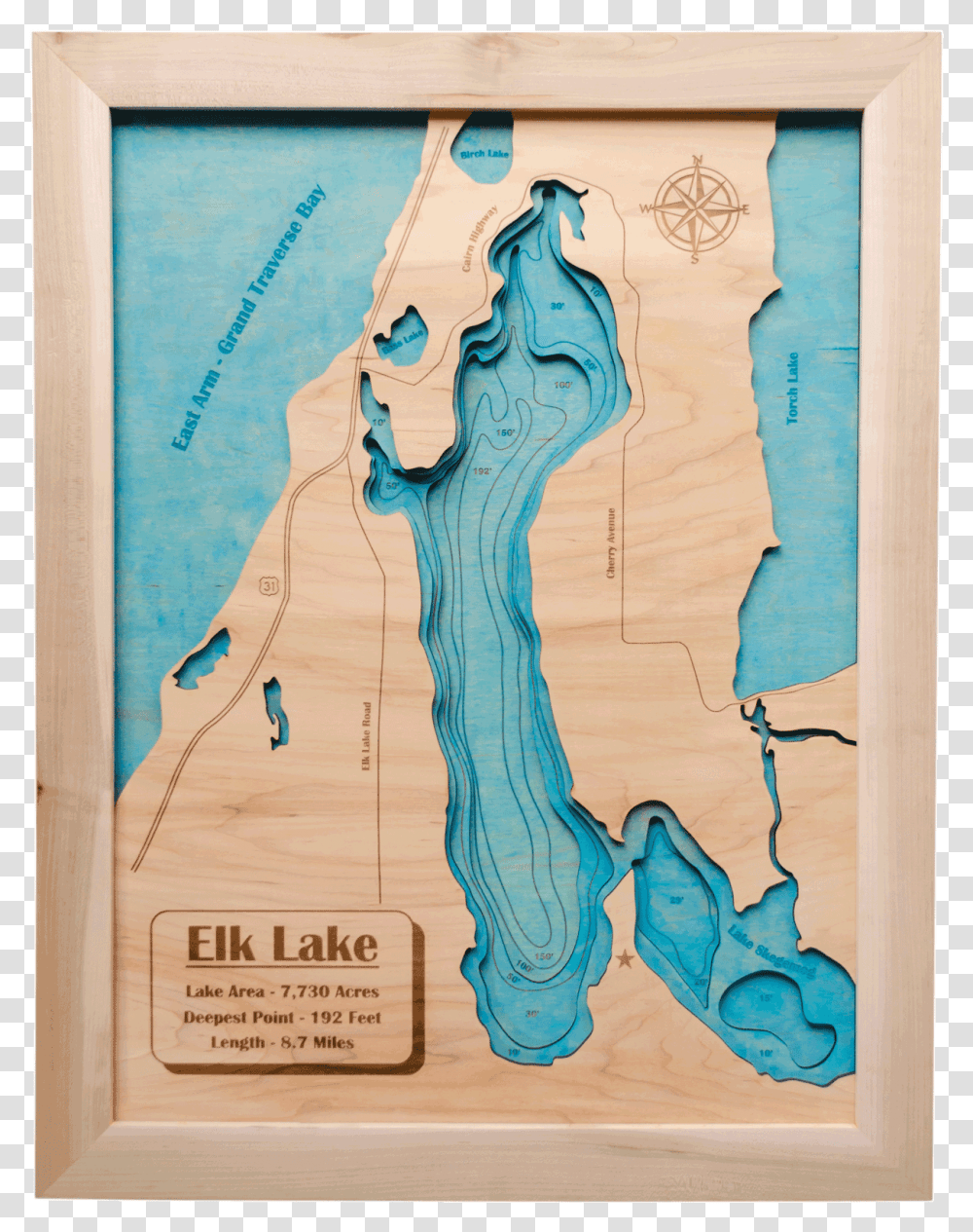 Elk Lake 3d Map Depth Map Elk Lake Michigan, Diagram, Plot, Atlas, Poster Transparent Png