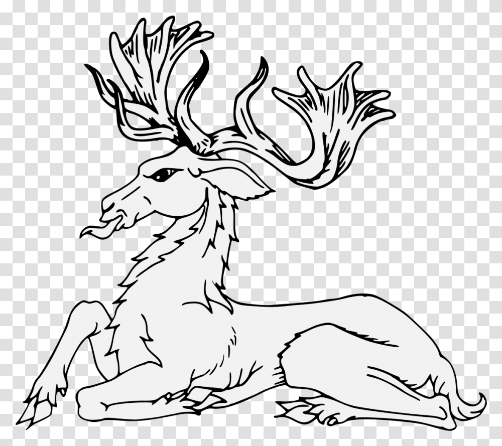 Elk Line Art, Deer, Wildlife, Mammal, Animal Transparent Png