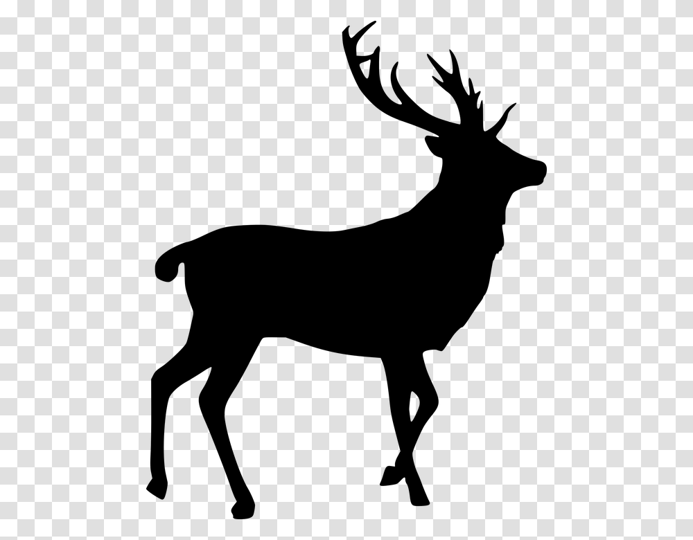 Elk Silhouette Cut Out Stag Bull Elk, Gray, World Of Warcraft Transparent Png