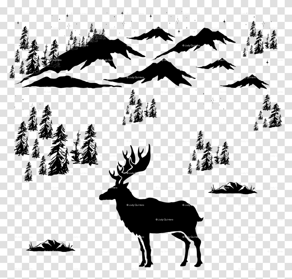 Elk Silhouette Elk, Nature, Outdoors, Land Transparent Png