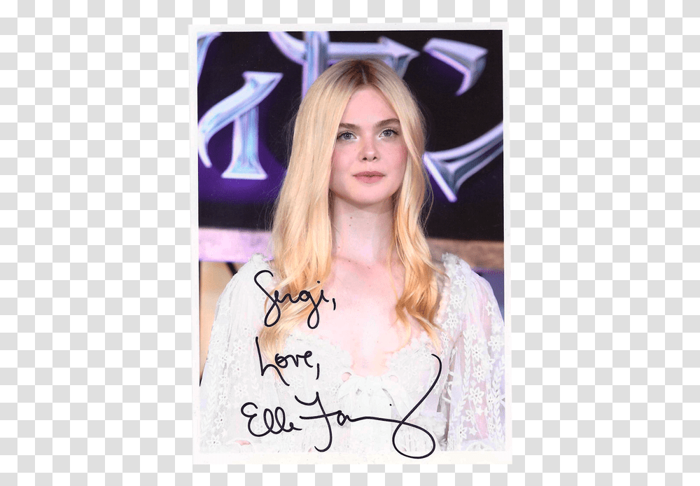 Elle Fanning Makeup Maleficent, Person, Human, Handwriting Transparent Png