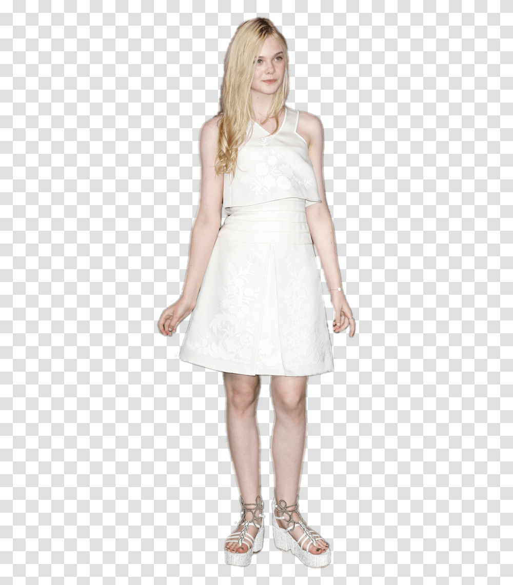 Elle Fanning White Dress Elle Fanning, Person, Female, Woman Transparent Png