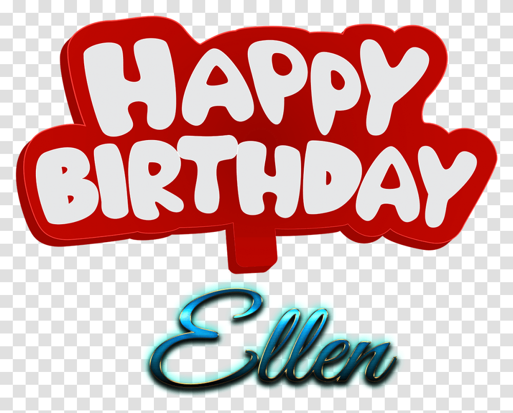 Ellen Happy Birthday Name Logo Abhi Name Logo, Label, Word Transparent Png