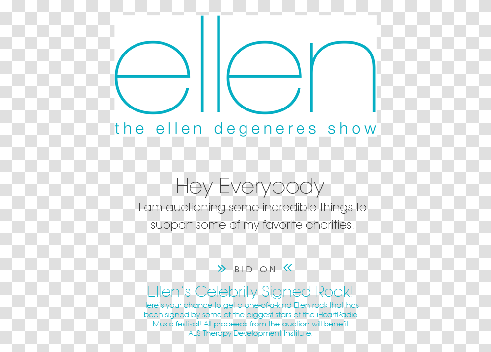 Ellen S Celebrity Signed Rock Download Ellen, Paper, Logo Transparent Png