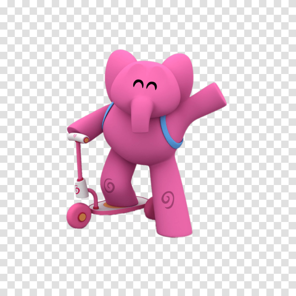 Elly Riding Scooter Pocoyo, Toy, Vehicle, Transportation, Tricycle Transparent Png