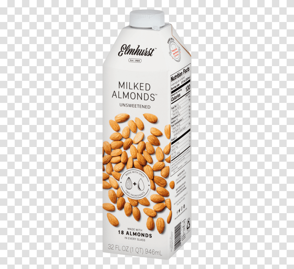 Elmhurst Unsweetened Almond Milk, Plant, Nut, Vegetable, Food Transparent Png