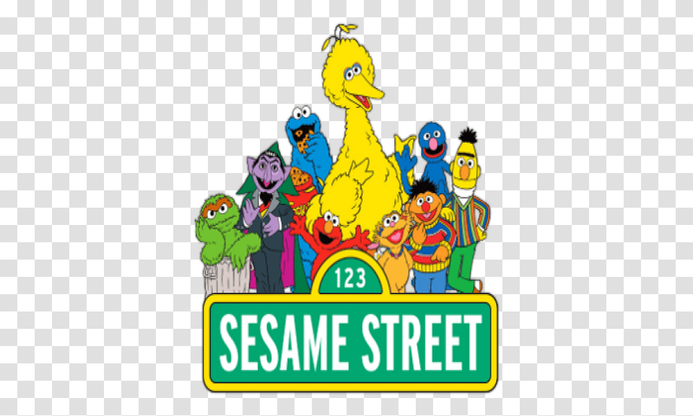 Elmo Big Bird Count Von Count Sesame Street Characters Sesame Street Characters, Crowd, Parade, Carnival, Poster Transparent Png