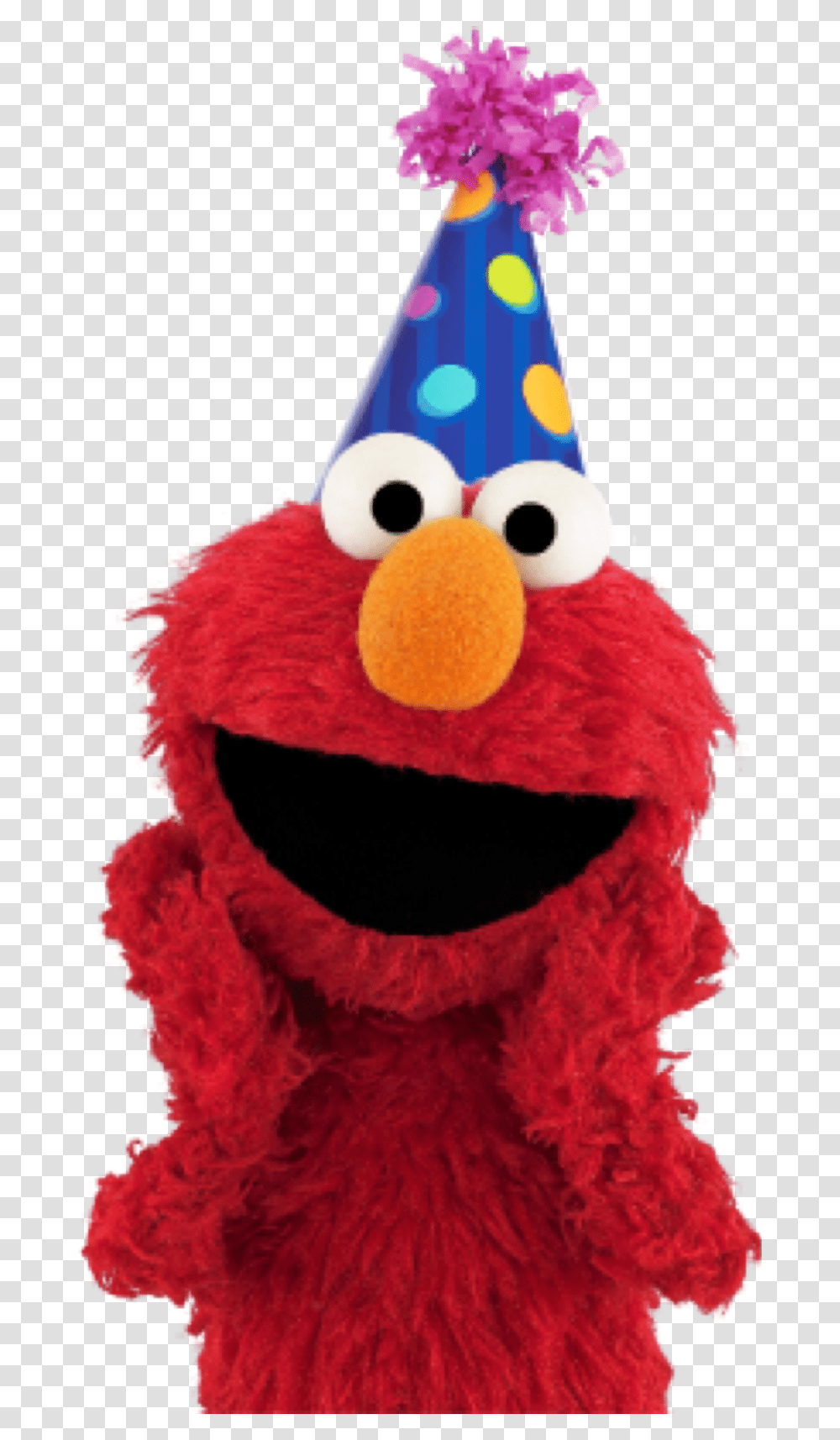Elmo Birthday Hat Party Freetoedit Elmo With Party Hat, Apparel, Plush, Toy Transparent Png