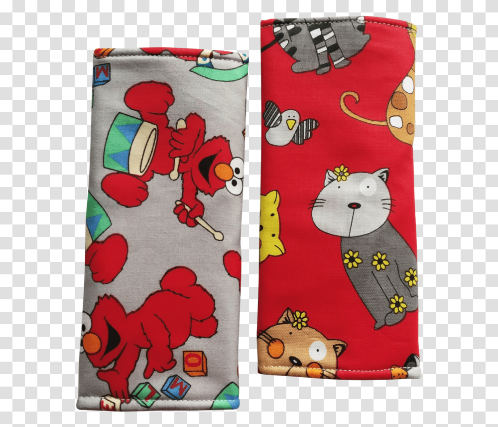 Elmo With Cats In Reverse Seat Belt Pads, Applique, Pattern, Cushion Transparent Png