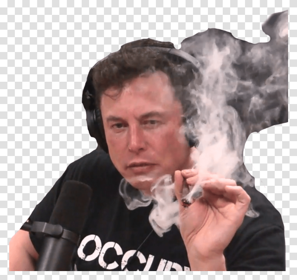 Elon Musk Joint Beuh Elon Musk Smoking, Person, Human, Smoke, Finger Transparent Png
