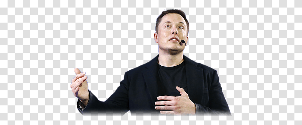 Elon Musk White Background, Person, Performer, Sleeve Transparent Png