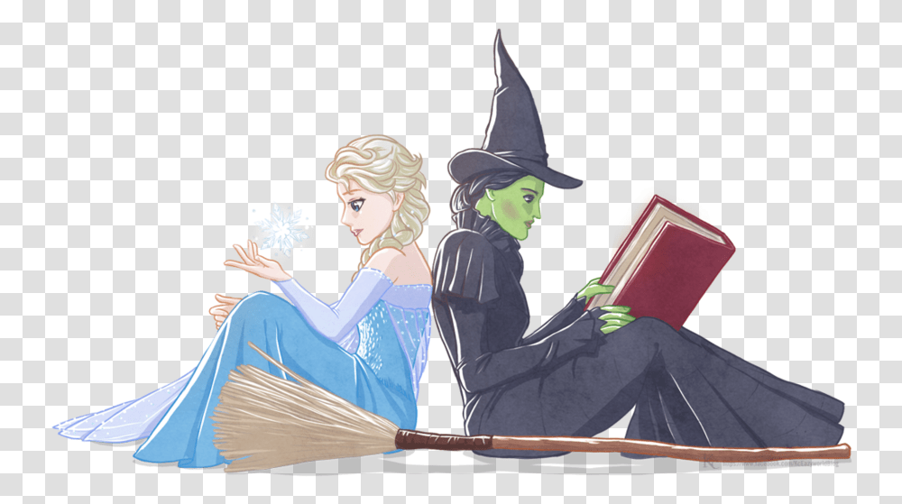 Elphaba And Glinda Fanart, Person, Leisure Activities, Hat, Broom Transparent Png