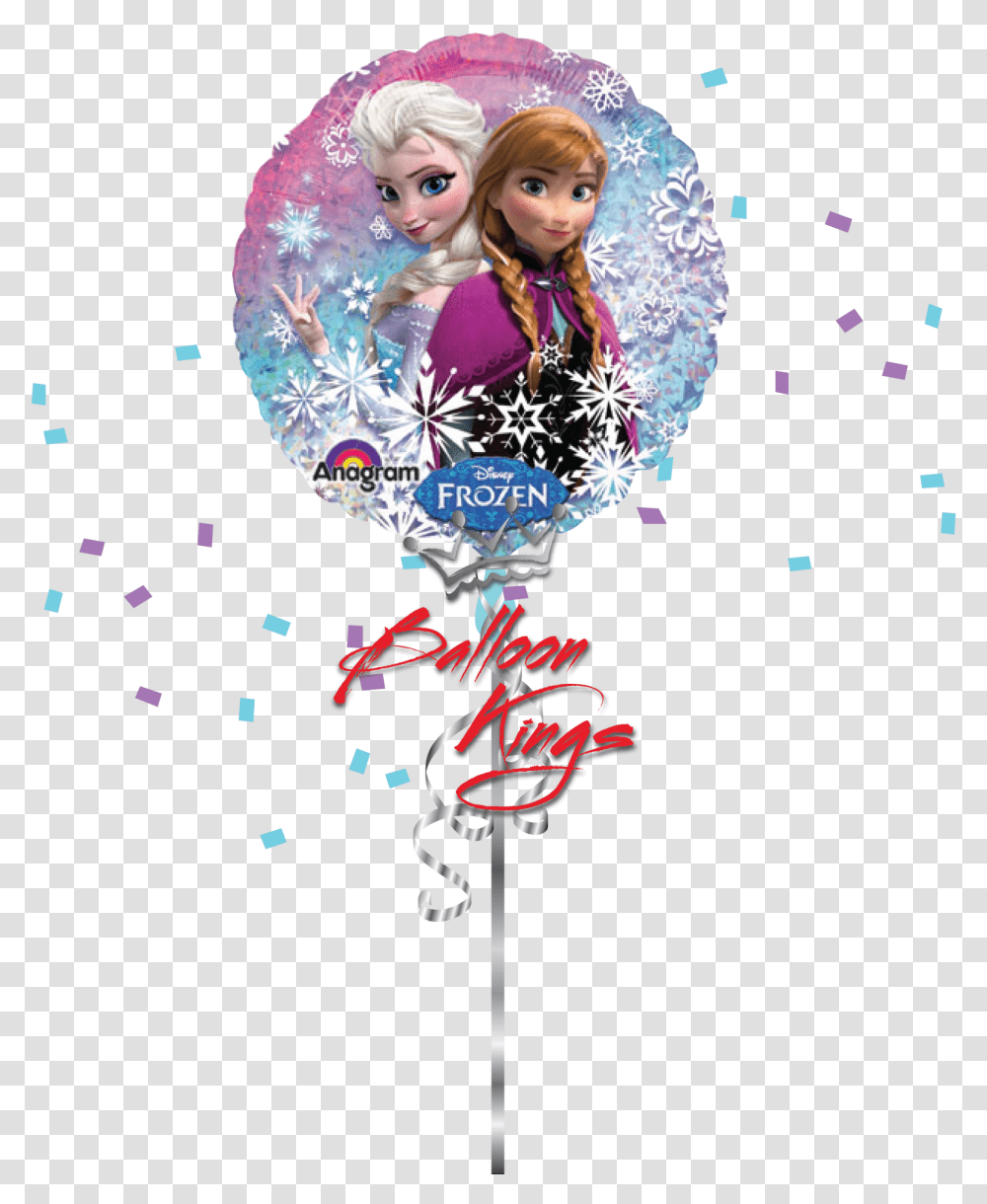 Elsa Amp Anna Round Elsa And Anna Balloon, Doll, Toy, Paper, Person Transparent Png