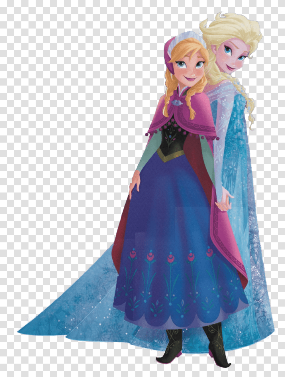 Elsa And Anna Disney Frozen, Doll, Dress, Female Transparent Png