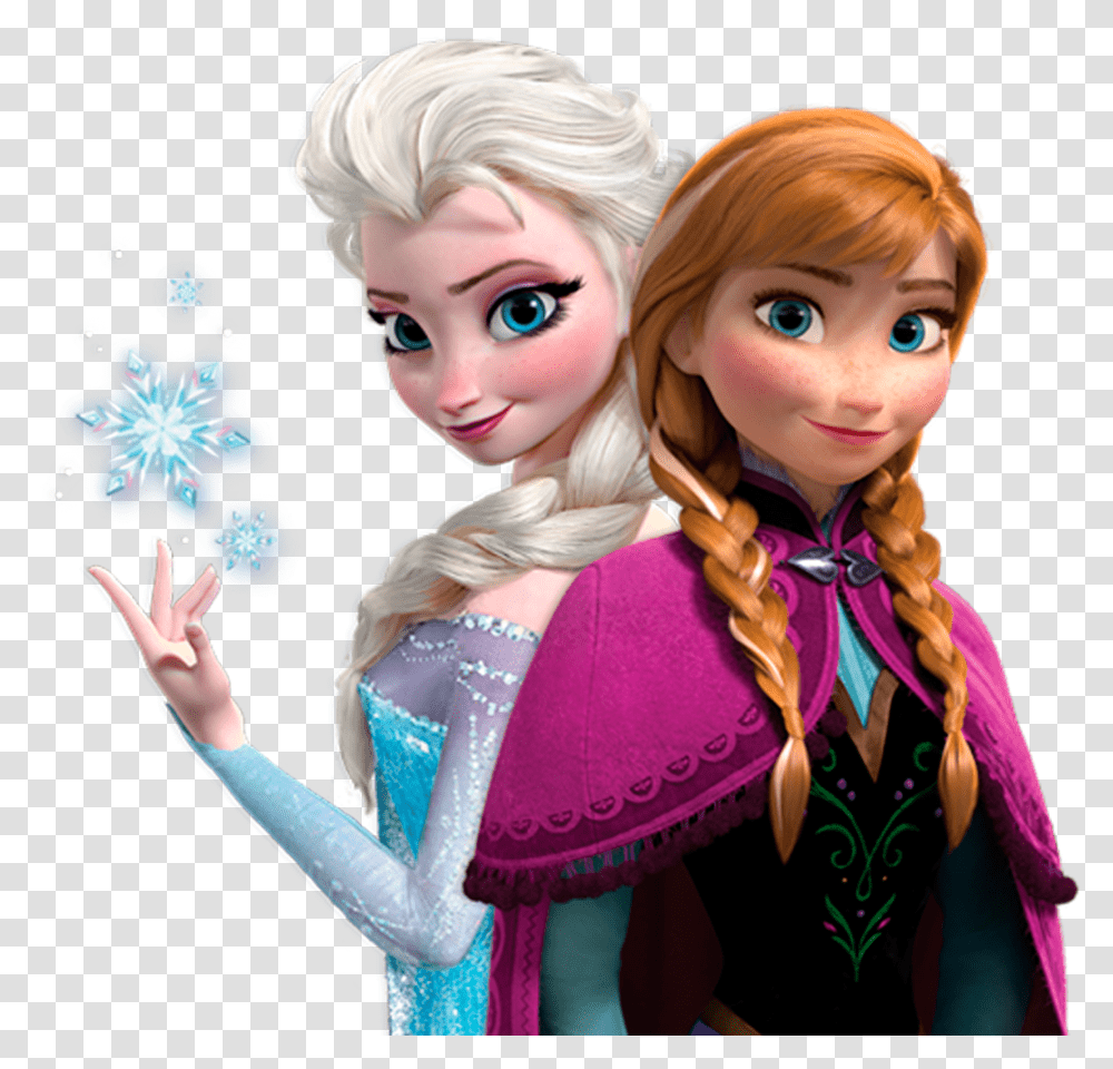 Elsa And Anna Frozen 2 Close Up Image Anna And Elsa Frozen, Doll, Toy, Person, Human Transparent Png