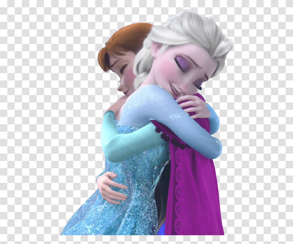 Elsa And Anna Hugging, Figurine, Person, Human, Finger Transparent Png
