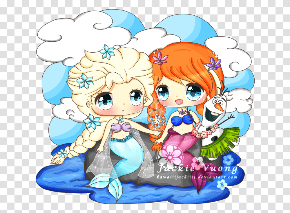 Elsa And Anna Mermaids, Comics, Book Transparent Png