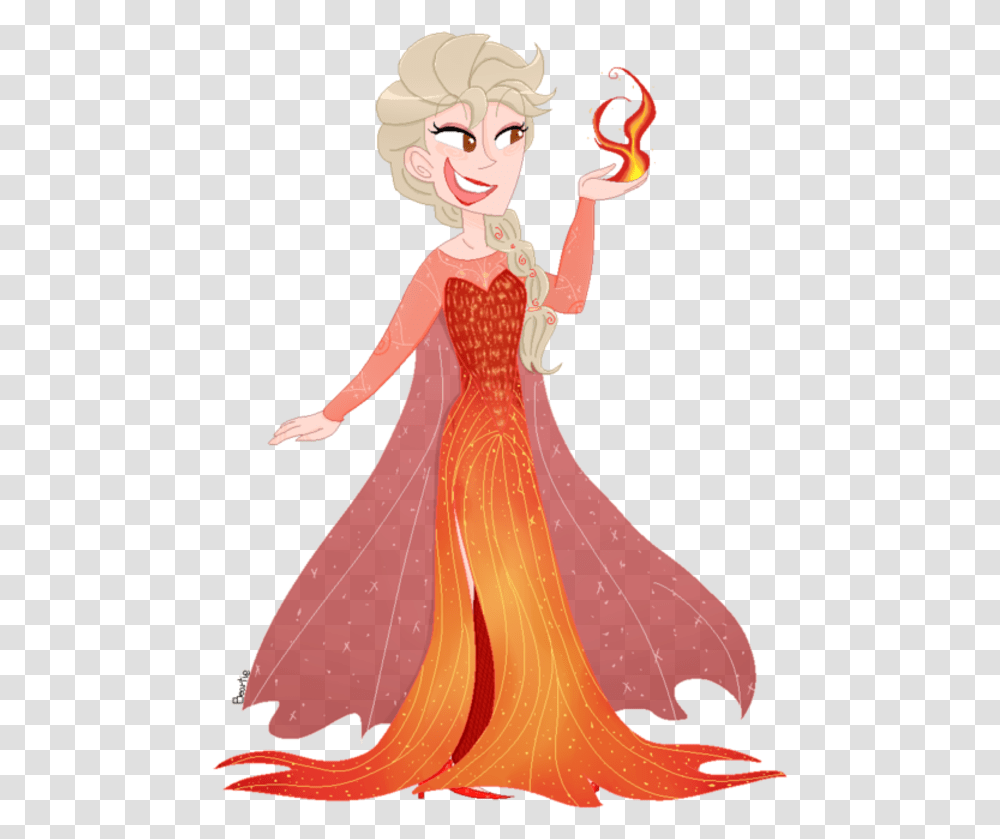 Elsa Anna Fictional Character Mythical Creature Art Fire Elsa Frozen, Dress, Female, Person Transparent Png