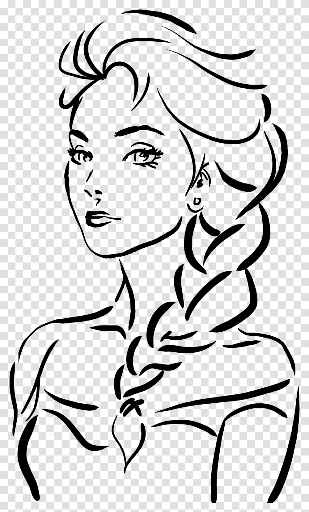 Elsa Black And White Clipart, Gray, World Of Warcraft Transparent Png