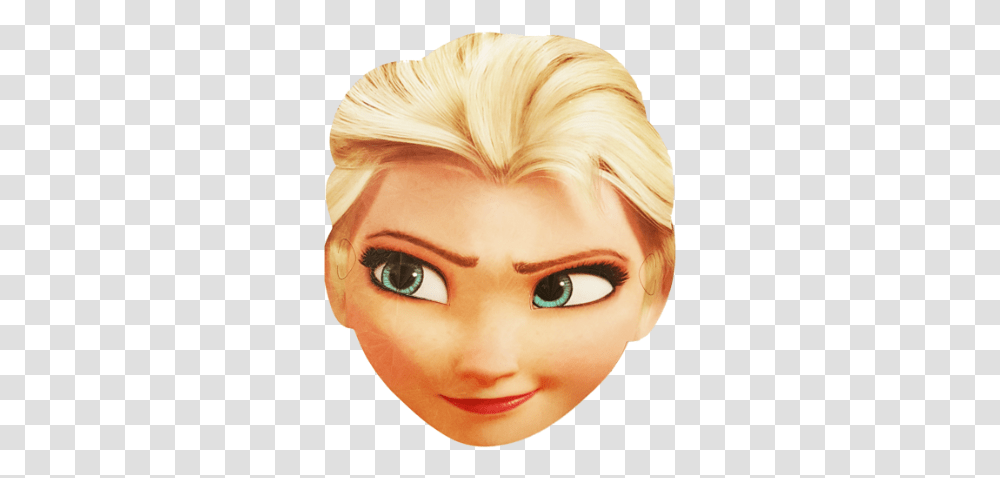 Elsa Face Mask Elsa Face, Doll, Toy, Head, Person Transparent Png