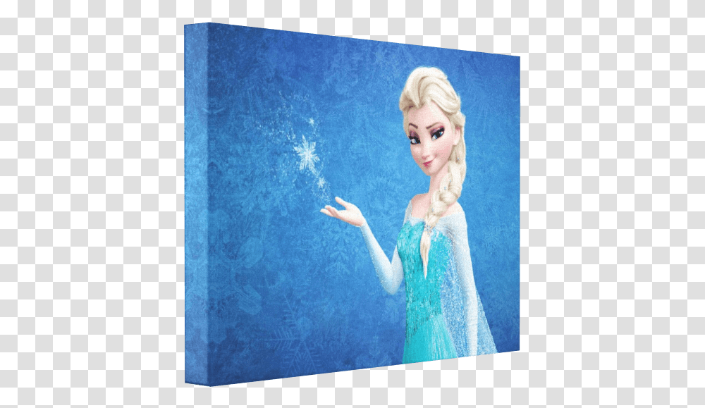 Elsa Frozen Canvas, Person, Painting, Hair Transparent Png