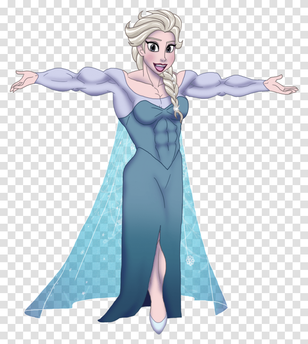 Elsa Frozen Muscle, Person, Costume, Long Sleeve Transparent Png