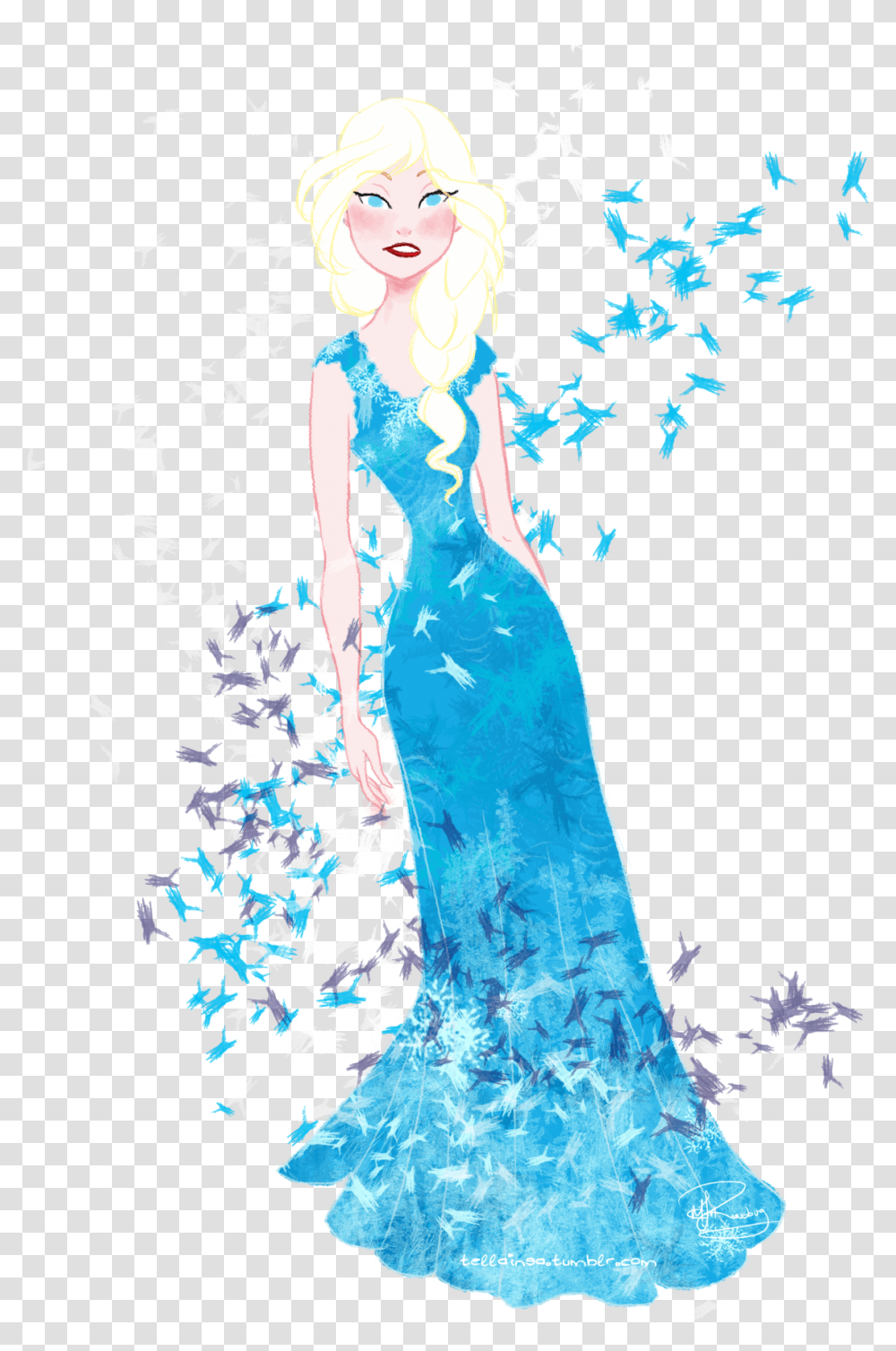 Elsa Illustration, Apparel, Evening Dress, Robe Transparent Png