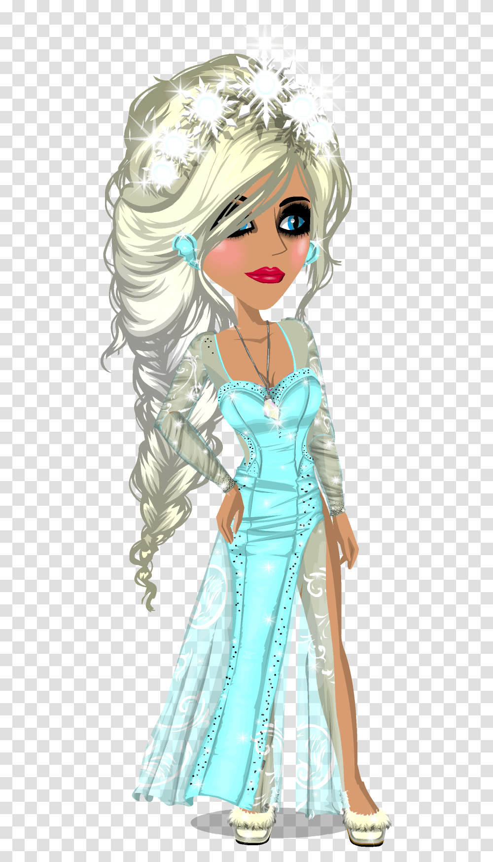 Elsa In Moviestarplanet, Dress, Costume, Sleeve Transparent Png