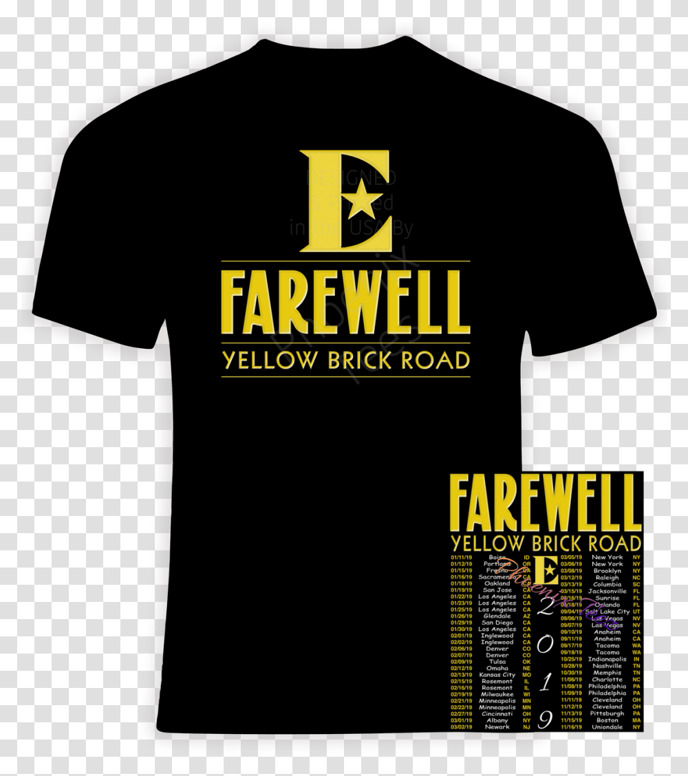 Elton John Farewell Yellow Brick Road 2019 T Shirt Active Shirt, Apparel, Label Transparent Png