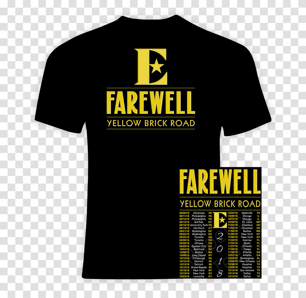 Elton John Farewell Yellow Brick Road T Shirt, Apparel, Label Transparent Png
