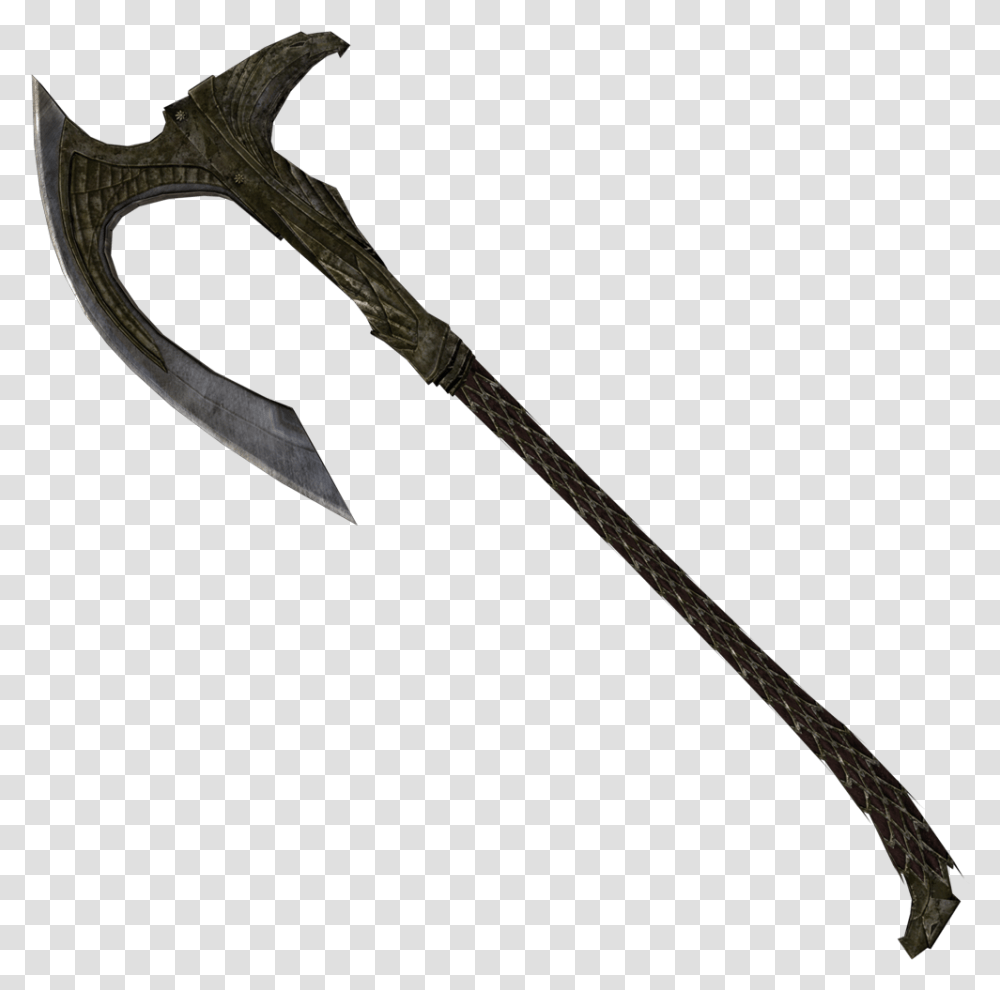 Elven Battleaxe Skyrim Battle Axe, Tool, Weapon, Weaponry, Spear Transparent Png