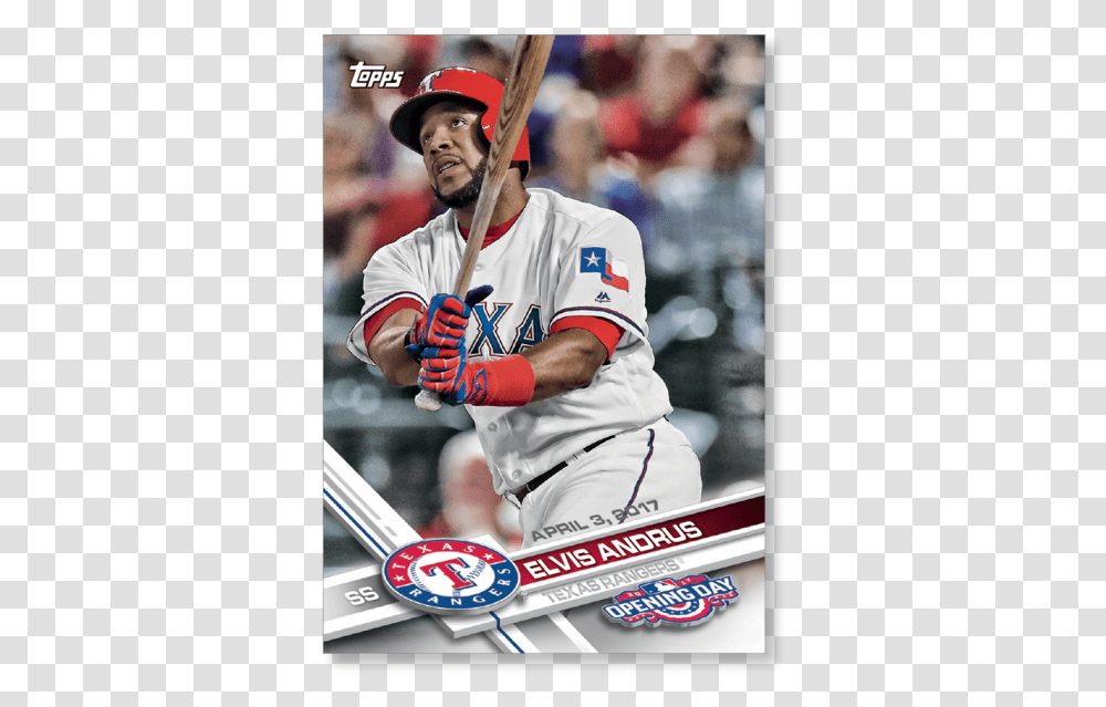 Elvis Andrus 2017 Opening Day Baseball Base Cards Poster Baseball Player, People, Person, Athlete Transparent Png
