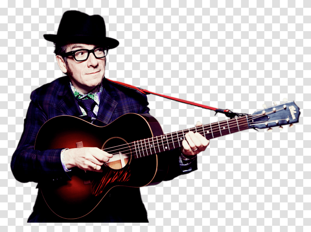 Elvis Costello Holding His Guitar Elvis Costello, Leisure Activities, Musical Instrument, Person, Human Transparent Png