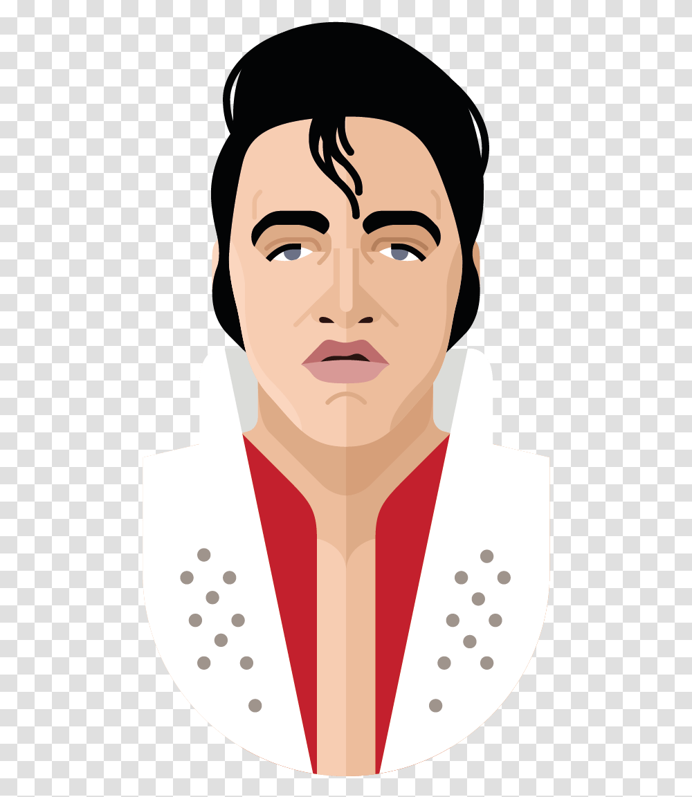 Elvis Presley Cartoon, Face, Lab Coat, Shirt Transparent Png