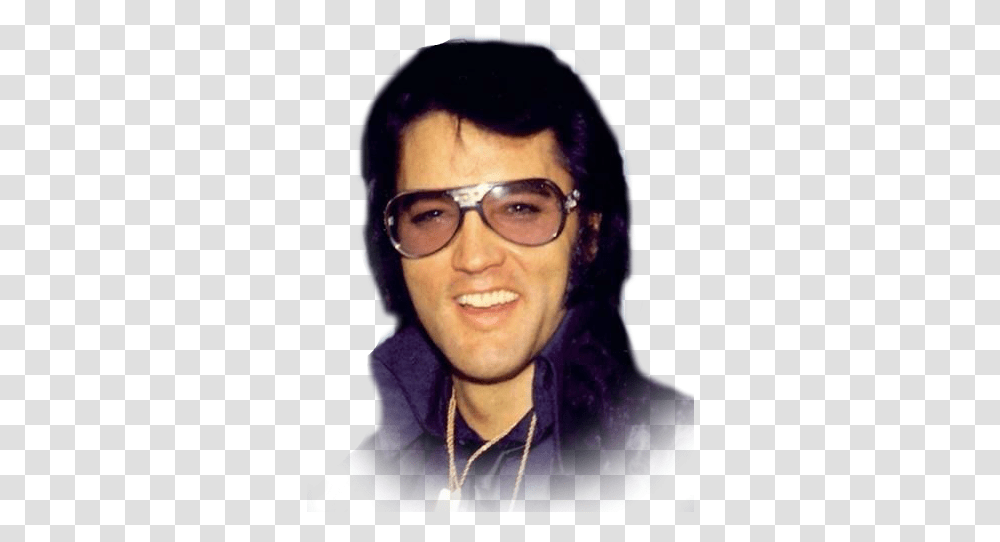 Elvis Presley Graceland Elv1s Film Glasses Elvis Presley With Sunglasses, Face, Person, Accessories Transparent Png