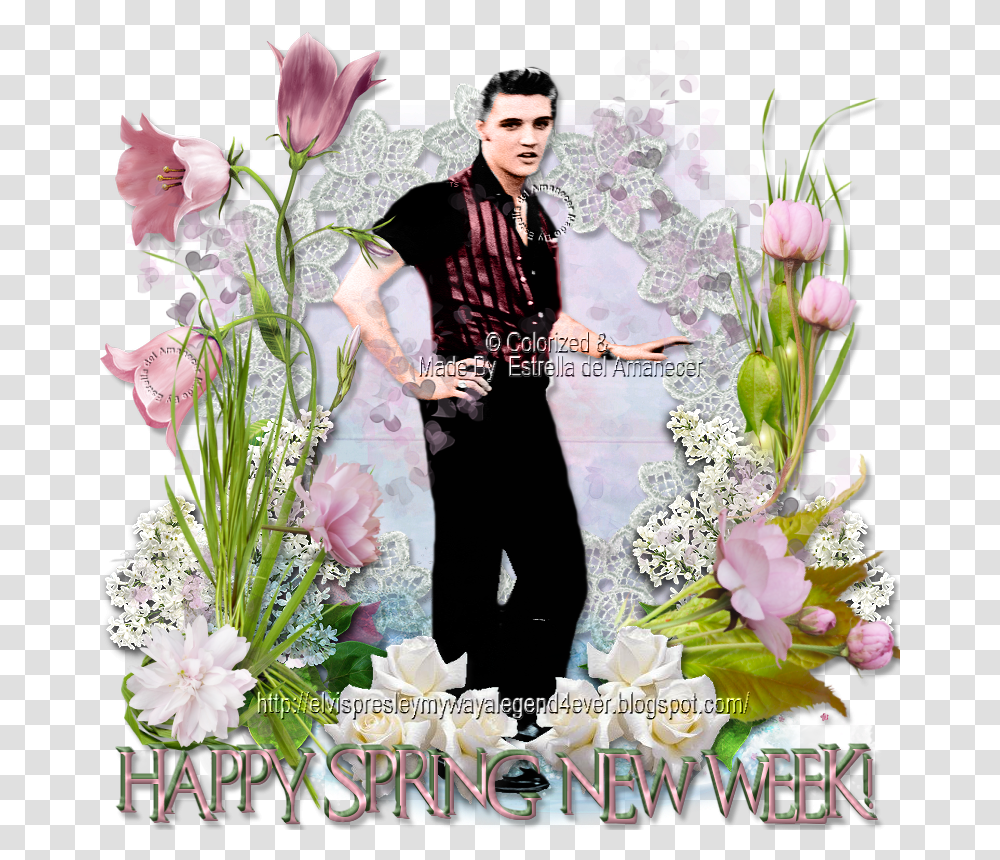 Elvis Presley Happy Spring New Week Artificial Flower, Plant, Person, Floral Design Transparent Png