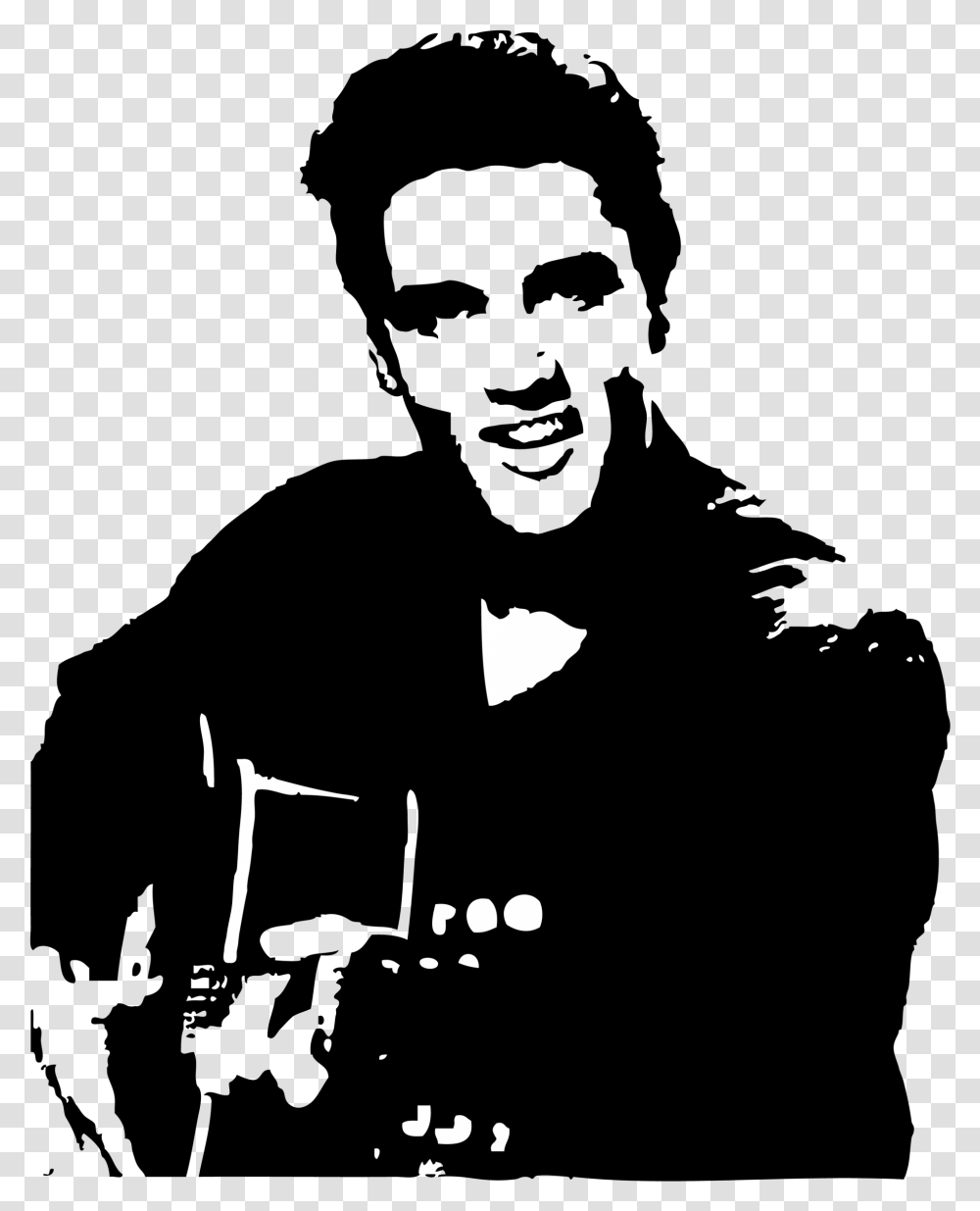 Elvis Presley Jailhouse Rock Portrait Elvis Presley Sticker, Silhouette, Stencil, Photography Transparent Png