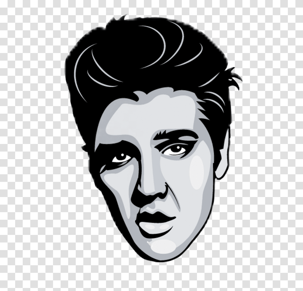 Elvis Presley Rocknroll Rockstar Rock Rockamproll Elvish Presley Clip Art, Stencil, Head Transparent Png