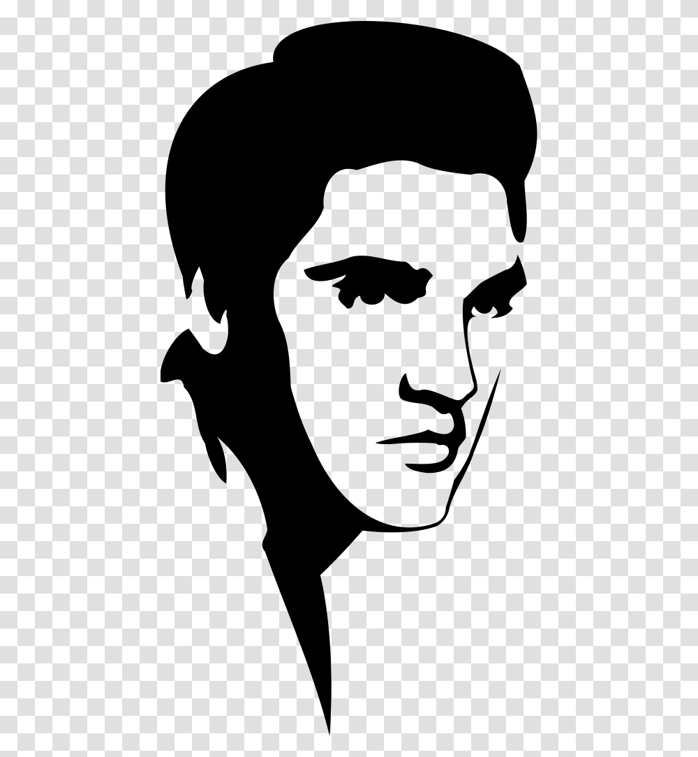 Elvis Presley Stencil, Gray, World Of Warcraft Transparent Png