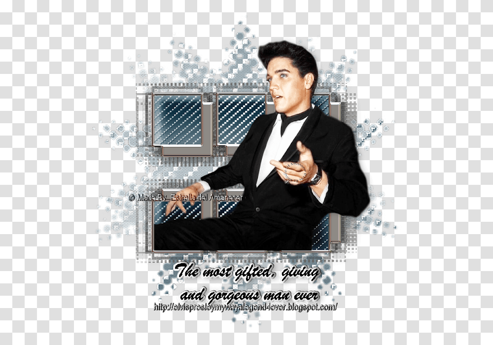 Elvis Presley The Most Gifted Giving And Gorgeous Sitting, Advertisement, Poster, Collage, Person Transparent Png
