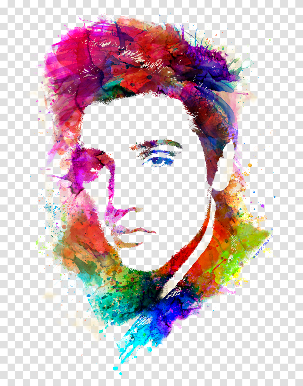 Elvis Presley Watercolor King Juniors V Neck T Shirt, Modern Art, Wreath Transparent Png