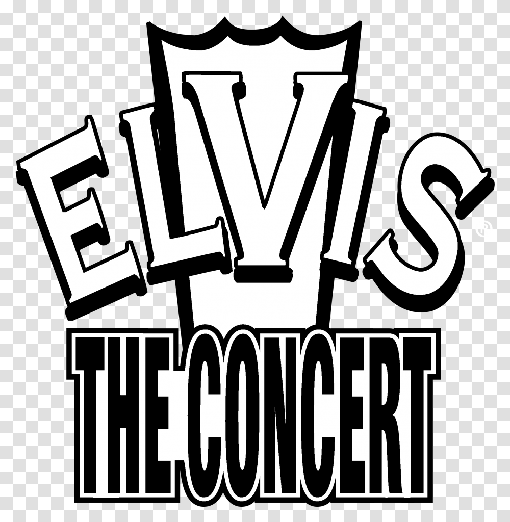 Elvis The Concert Logo Black And White Elvis, Text, Advertisement, Poster, Alphabet Transparent Png