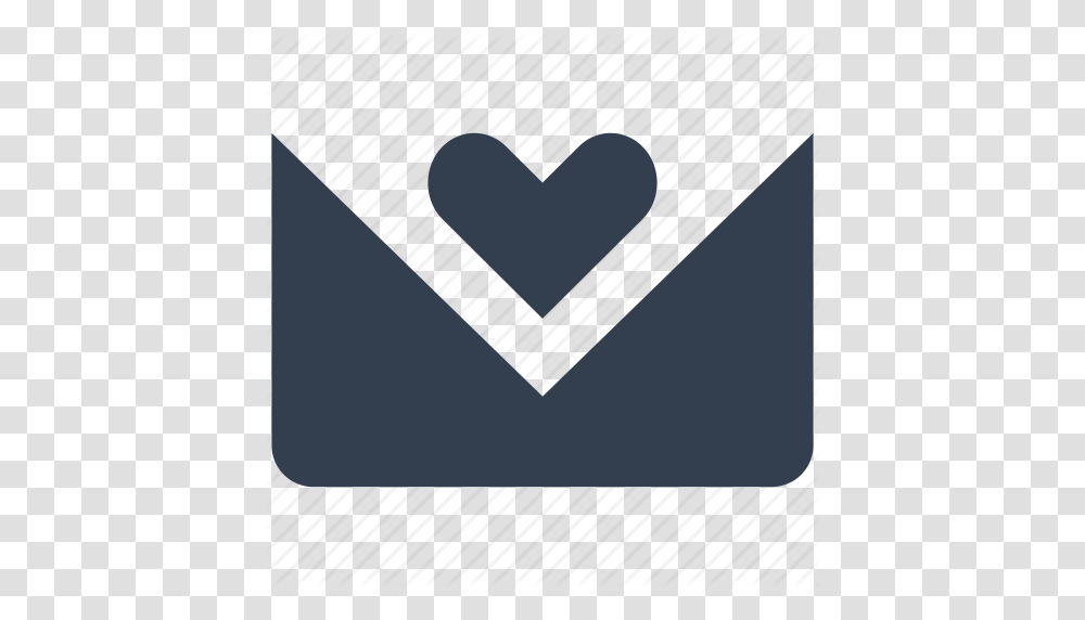 Email Envelope Heart Letter Love Message Sms Valentine Icon, Rug, Triangle Transparent Png