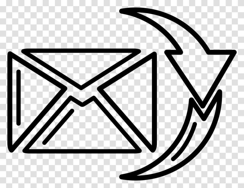 Email Envelope With Down Arrow Line Art, Label, Stencil Transparent Png