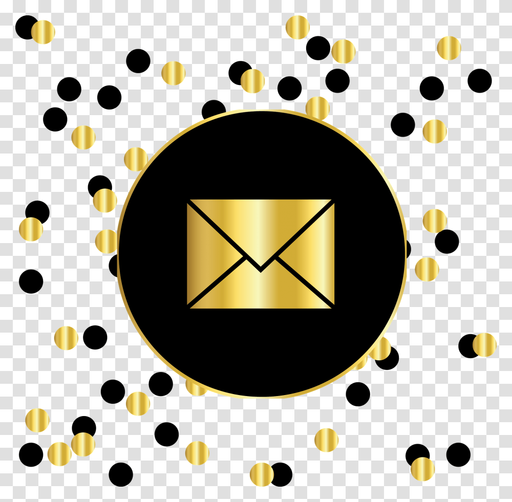 Email Mail Gmail Social Media Icons Black And Gold Instagram Icon, Confetti, Paper, Lamp, Symbol Transparent Png